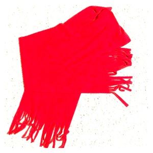 Fleece Red Scarf Very Soft! Fringe!!!